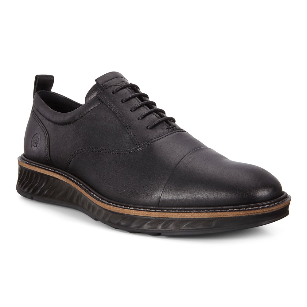 ECCO Mens Oxford Shoes Black - St.1 Hybrid Cap-Toe - ZND-726308